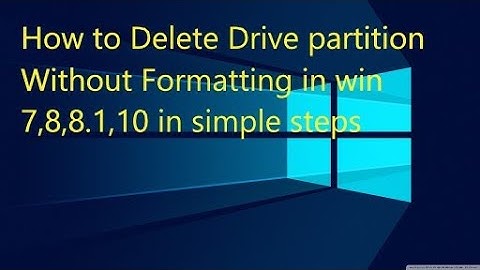 How to delete Drive Partition without formatting in win 7,8,8.1,10|windows|Delete|partition|Harddisk