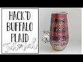 Easy Glitter Plaid Tumbler Tutorial!! Hack'd Buffalo Plaid