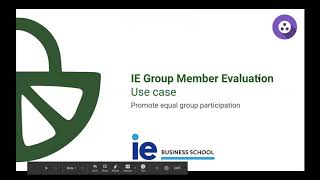 Group Member Evaluation use case by IE Business School