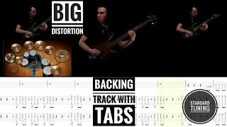 Joe Satriani Big Distortion Backing track in Standard tuning with on-screen Tabs