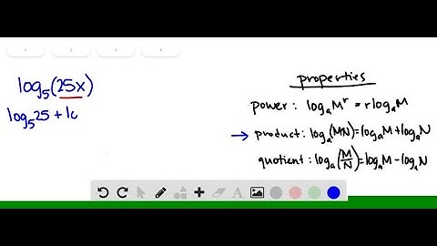 Write each expression as a sum and/or difference of logarithms. Express powers as factors. log_5…
