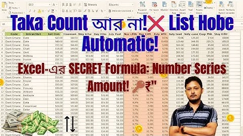 Excel Formula for Number Series Amount || Complete Bangla Tutorial