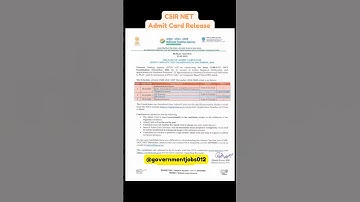 CSIR NET Admit Card Release 2025 #csir #csirnet #admitcard #govtjobs #jobsearch