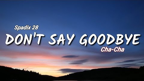 Dont Say GoodBye - Spadix 28 Cha-Cha (Disco Tanah)