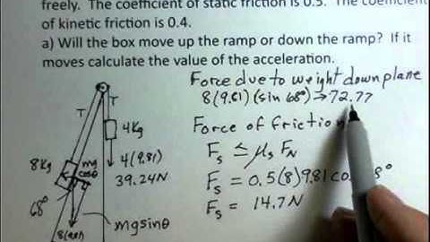 Inclined Plane, F=ma, Two Objects Connected by Rope