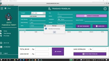 Demo Program Aplikasi Skripsi UNINDRA | Sistem Inventori Pada Toko Pakaian Exito Berbasis Java