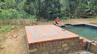 Build a place to build a hut with bricks and pour soil to shape it