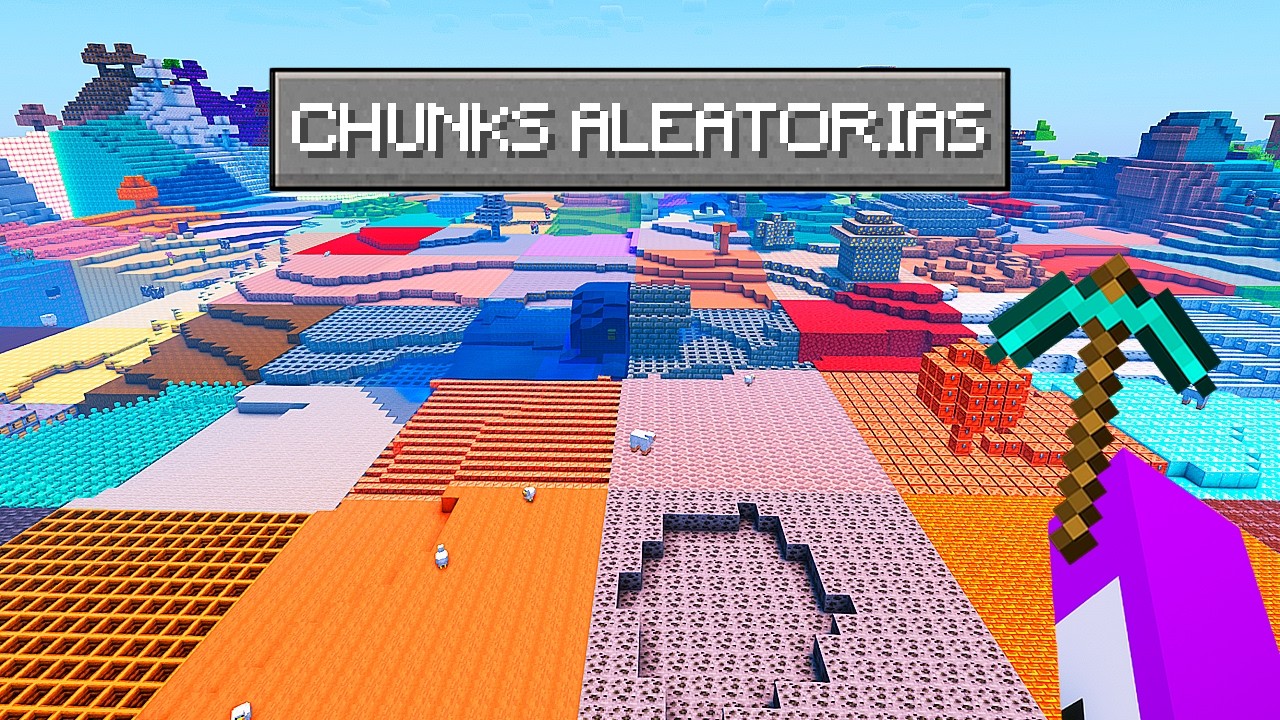 MINECRAFT MAS TODAS AS CHUNKS SÃO ALEATORAS!!!