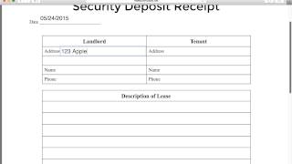 download security deposit receipt template pdf rtf word freedownloads net