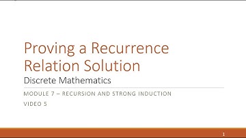M7 V5 Proving Recurrence Relation Solutions