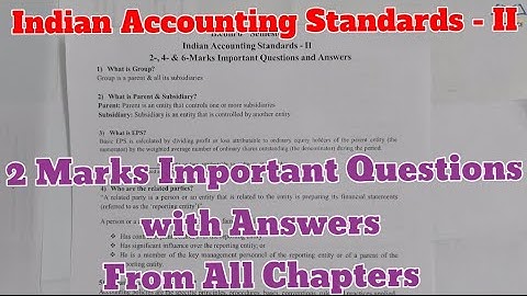 Indian Accounting Standards - II All 2 Marks important Questions with Answers