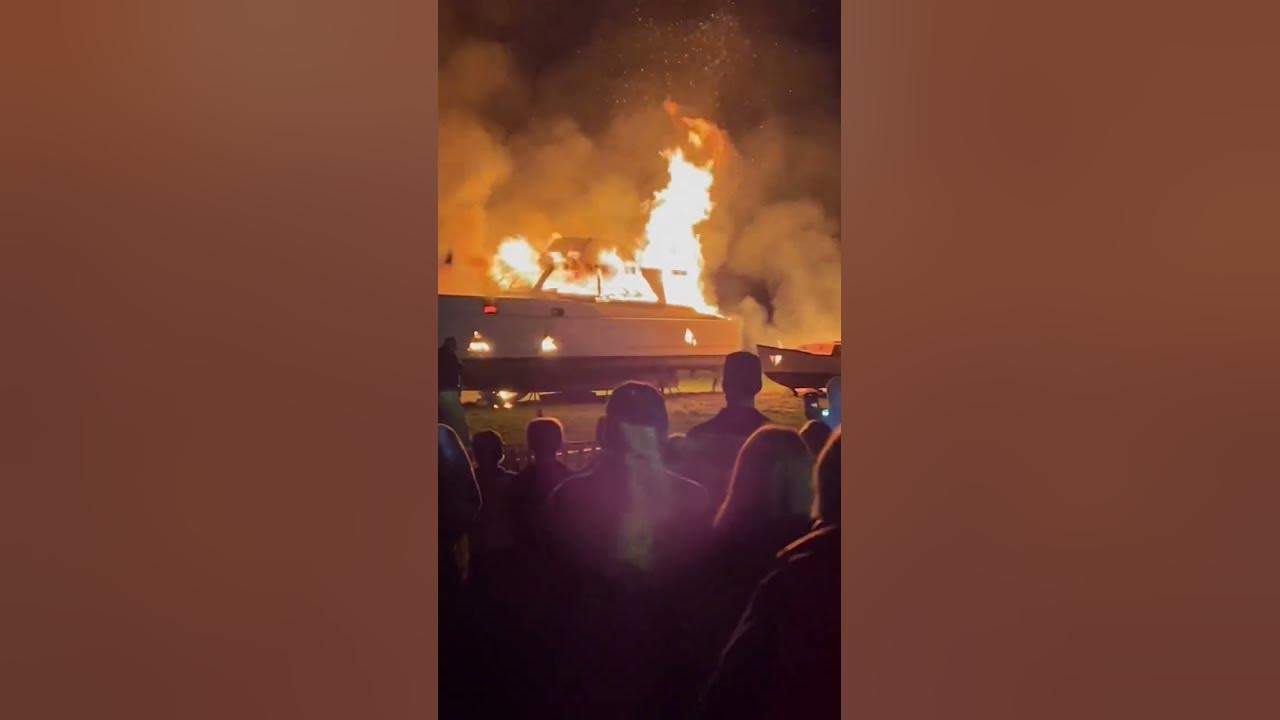 Boat Burning Sayville 2022 YouTube