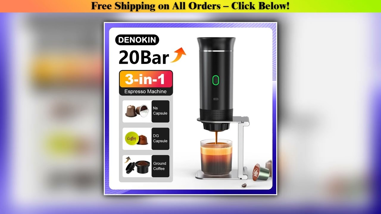 Wireless Electric Portable Espresso Coffee Machine for Car Home Camping Coffee Maker 3in1 Capsule