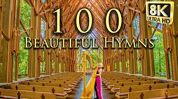 100 of the Most Beautiful Hymns 😌  Healing Instrumentals 😌 Relaxing Harp Music in 8k