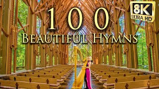 100 of the Most Beautiful Hymns 😌  Healing Instrumentals 😌 Relaxing Harp Music in 8k