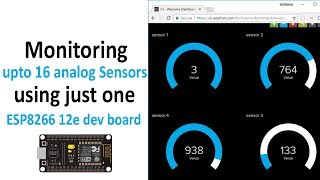 [English]Monitoring upto 16 analog Sensors using NodeMCU (ESP8266 12e) | ESP8266 Projects screenshot 3