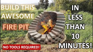 Build The Coolest Backyard Fire Pit in Under 10 Minutes - NO TOOLS REQUIRED!
