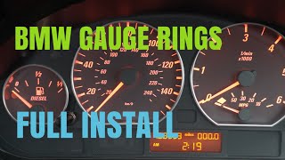 BMW E46 3 SERIES E53 X5 DASH DIAL GAUGE RINGS FULL INSTALLATION screenshot 5