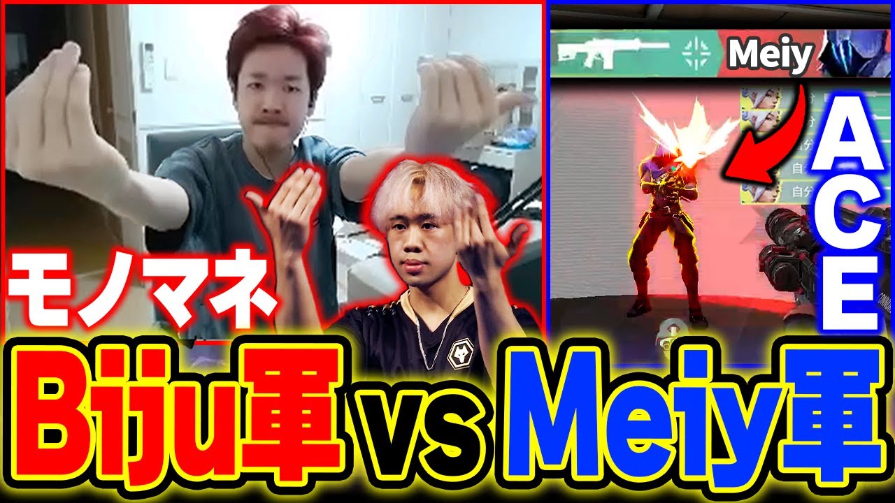 【Biju軍 vs Meiy軍】視聴者参加型カスタムで格付けACEとモノマネを披露するBiju 【ムラッシュゲーミング】