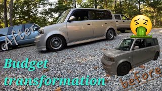 Budget Scion XB transformation , coilovers and wheel mods