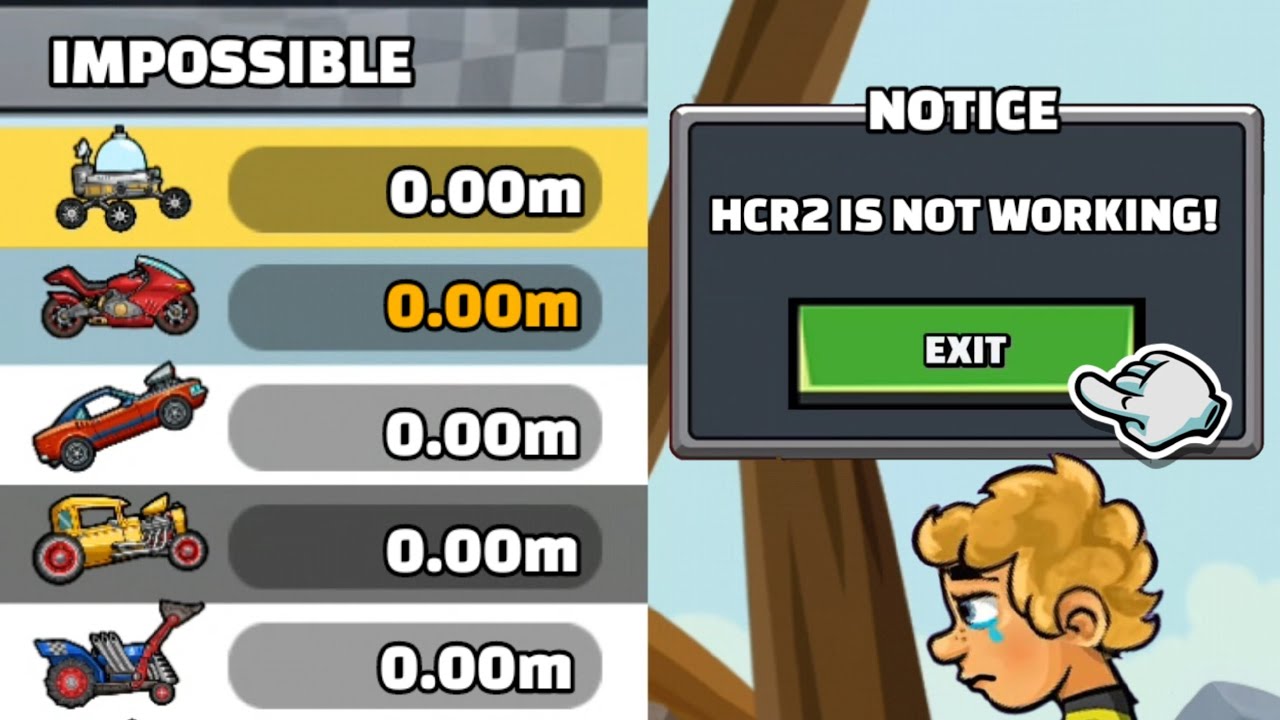 HCR2 IS  NOT WORKING 😭 CAN'T PLAY HILL CLIMB RACING 2 😵