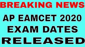 ap eamcet 2020 exam dates released || be alert || bsd ||telugu tech