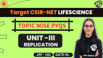 Replication PYQs Practice || unit 3 || CSIR NET LIFE SCIENCE |