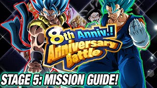 8TH ANNIVERSARY BATTLE ALL MISSIONS COMPLETE HOW TO CLEAR STAGE 5 DBZ Dokkan Battle