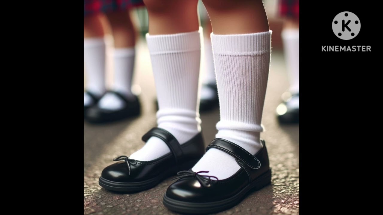 Little Girl School Shoes Standing School