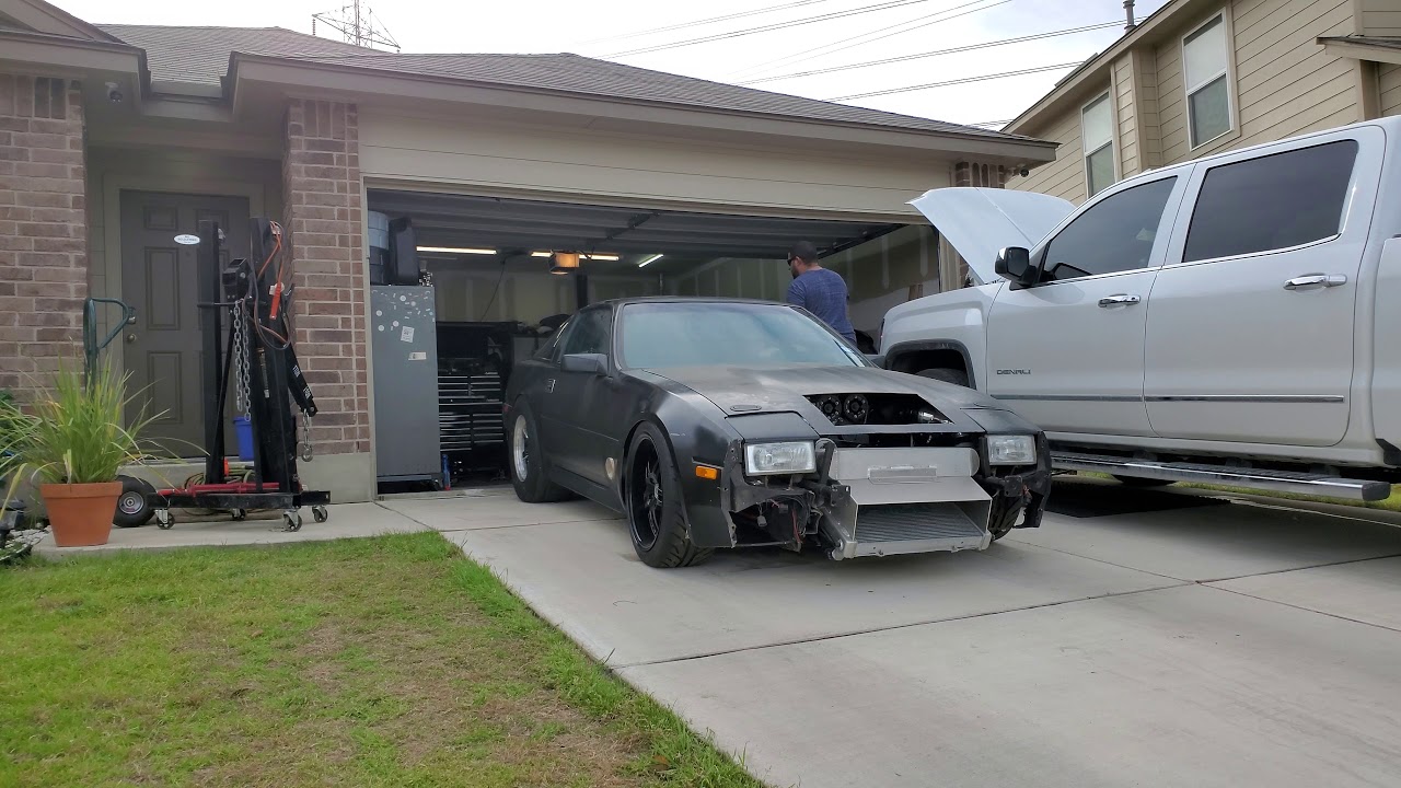 Garage floor mounted winch test.