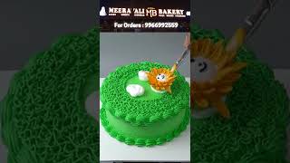 Beautiful green colour cake design by meeravali bakery ongole #shortsfeed