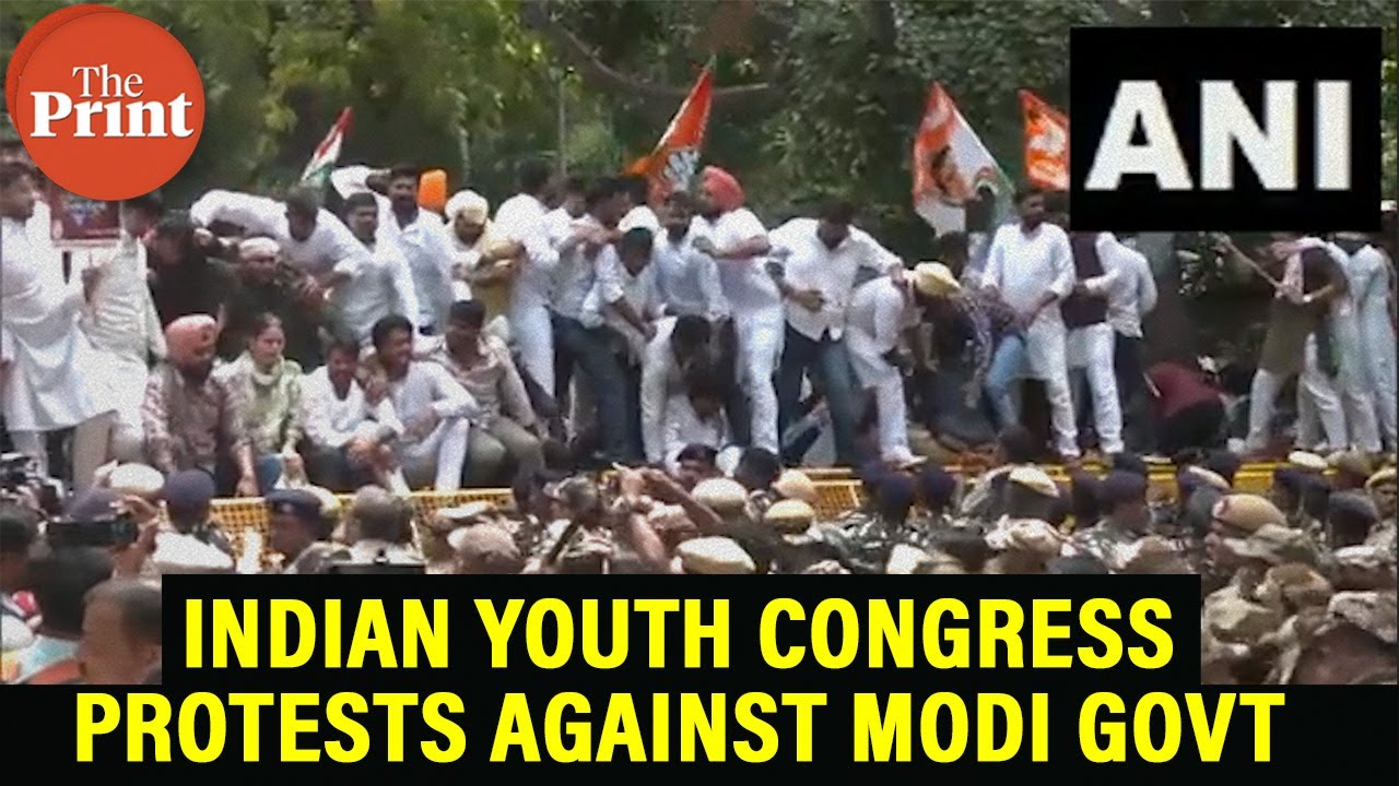 Indian Youth Congress today, staged a protest against NDA Government and  Prime Minister Narendra Modi on looting the Nation. – AA News