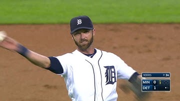 MIN@DET: Romine reacts to sharp liner, makes the grab