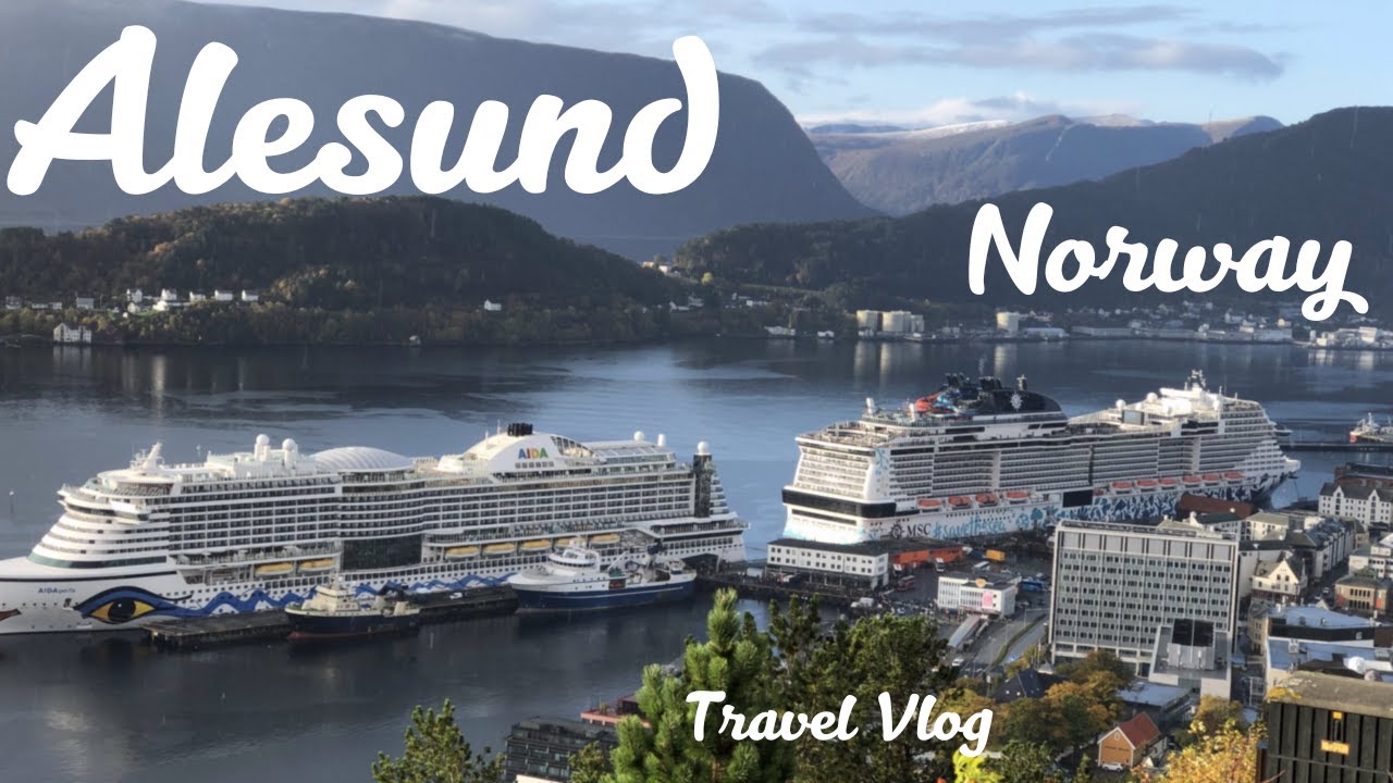 (Алесунд), Норвегия, самый популярный порт захода в Норвегии. Гора Аксла. Поездка на городском по...