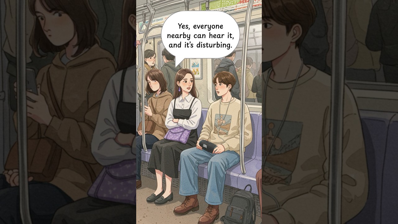 🎵 Complaining About Loud Music on the Subway – Simple English Dialogue – Learn English 