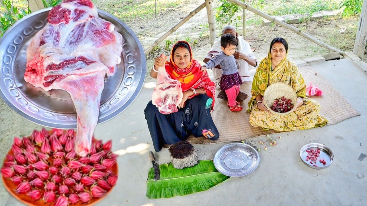 আজ জমিয়ে খাসির মাংস রান্না করলাম সাথে টক ফলের ডাল আর দুপুরে খাওয়া দাওয়া