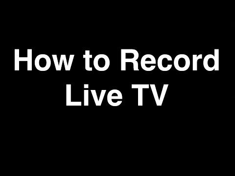 Video: How To Record From TV