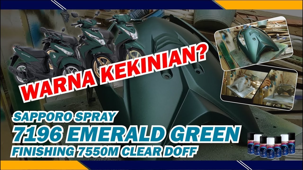  Cat  Warna  Hijau  Sapporo Spray 7196 Emerald Green Doff 