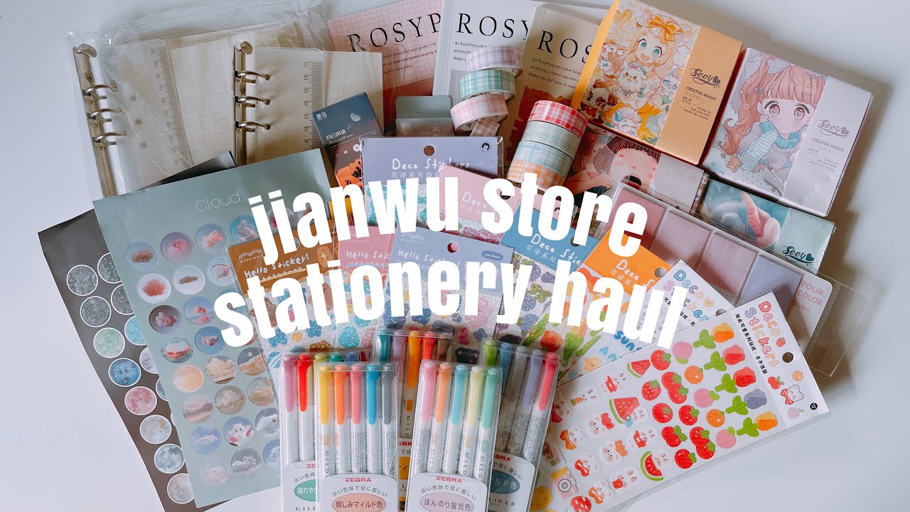 100 AliExpress stationery haul jianwu store YouTube