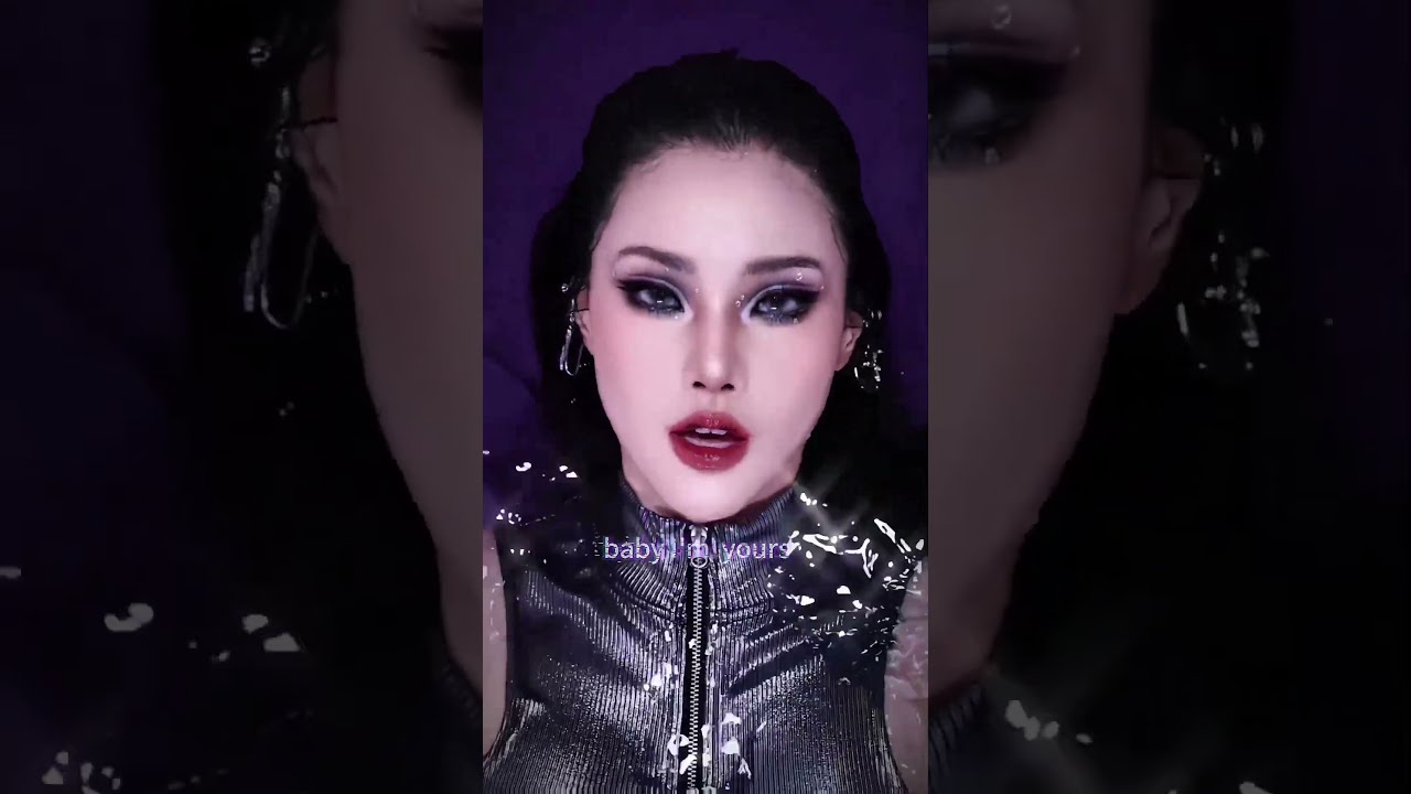 妹妹說紫色很有韻味  #妆前妆后#这个变装挑战真的太水灵灵了#换头了换头了#湿发#makeup #shorts