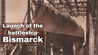 14th February 1939: German battleship Bismarck launched at the Blohm & Voss shipyard in Hamburg