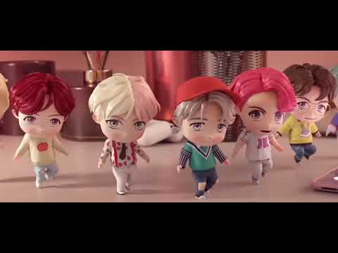 tinytan bts animation cartoon dancing on 'idol' 💜