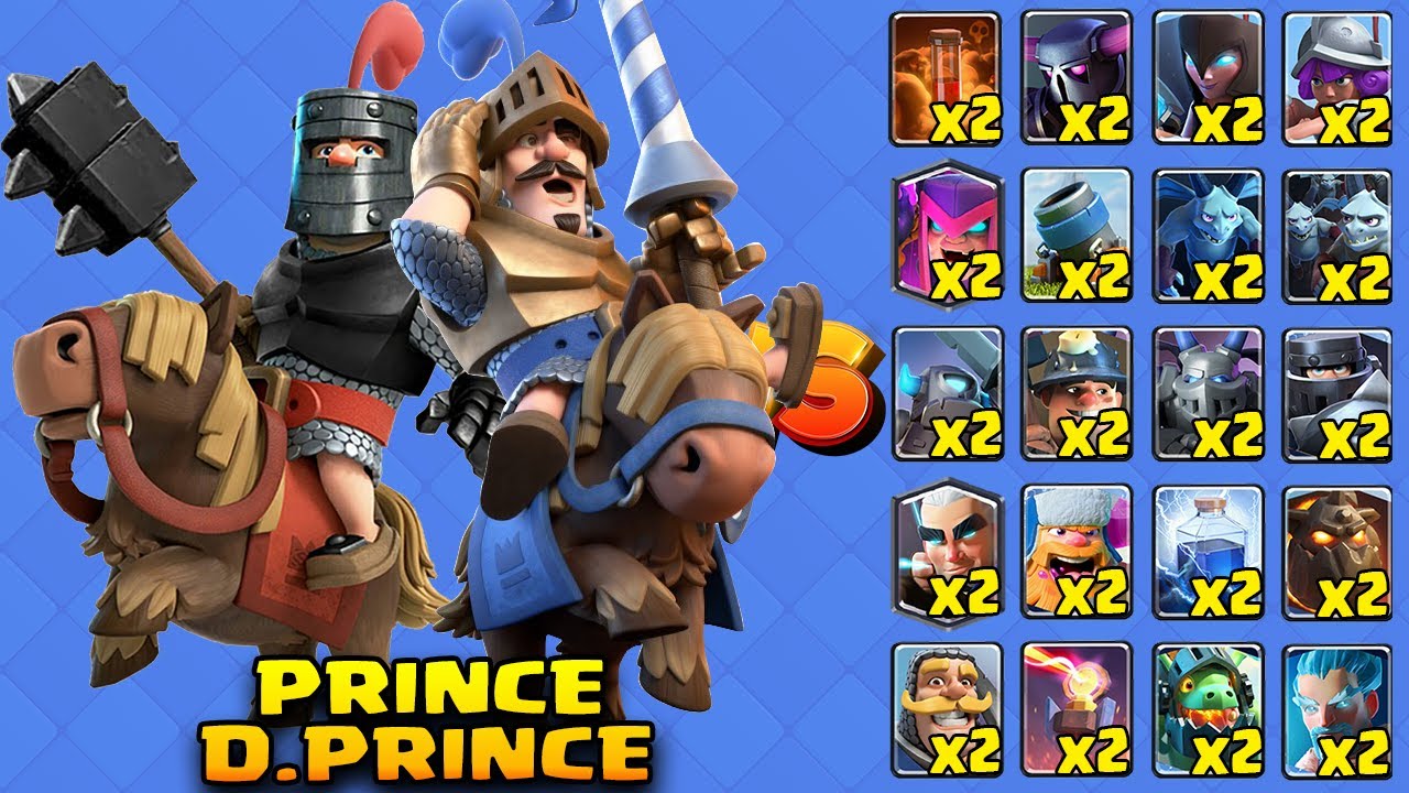 PRINCE + DARK PRINCE vs ALL CARDS x2 | Clash Royale - Royal OVS - YouTube