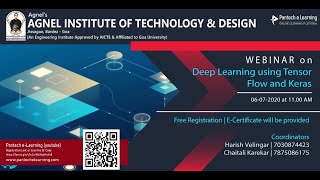 Deep Learning using Tensorflow and Keras |  Agnel Institute of Technology, Goa | Pantech e learning