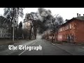 Huge explosion captured on dash cam as Russian airstrikes hit Chernihiv residential area