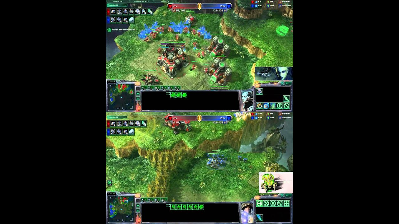 [SC2] sTk Vs Zphir : Views of 2 players Starcraft II :
