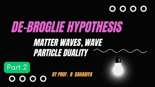 De Broglie Hypothesis | matter waves | wave particle duality | part 2 | by FoS physics