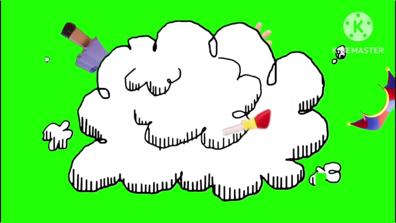 Fight cloud digital circus Green screen