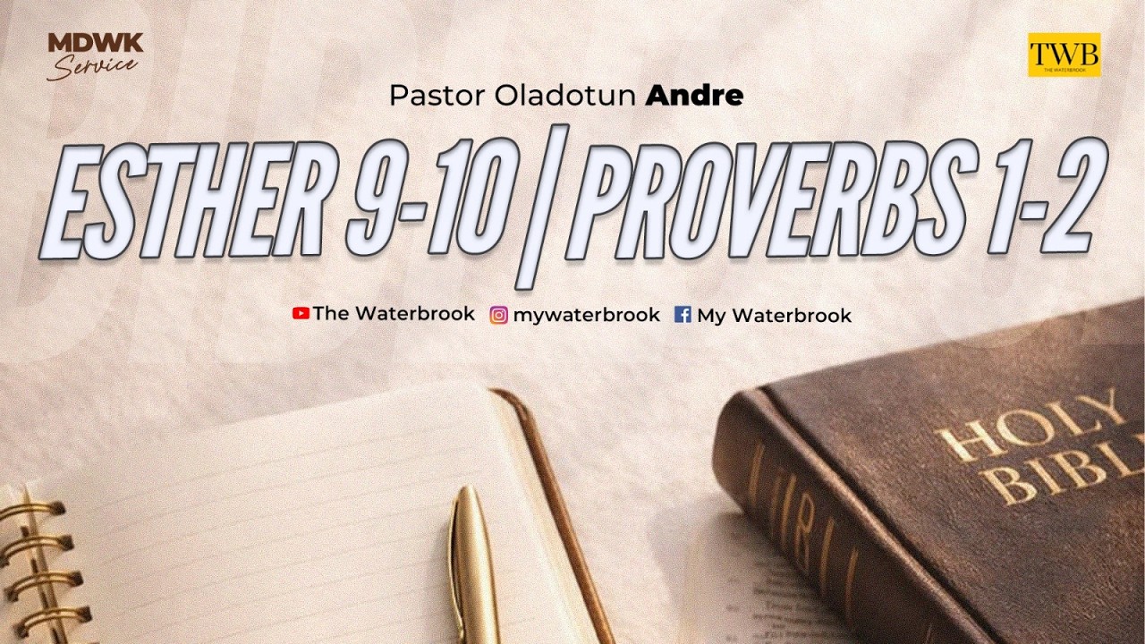 Join us for an opportunity to discuss Esther 9-10 & Proverbs 1-2.

📆: Wednesday, 8th July, 2026
⌚: 6:30 PM (WAT/GMT+1)
⛪: 13b, Olu Holloway (Temple Road), Ikoyi / https://maps.app.goo.gl/u3MR3c53FKGGNXyP9

Connect with us on Instagram via https://instagram.com/mywaterbrook

Giving (Local & International): https://www.thewaterbrook.com/give

Learn more about us at https://www.thewaterbrook.com

#mywaterbrook #thewaterbrookchurch #twb