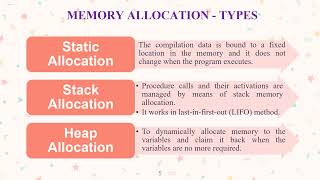 Memory Allocation - Compiler Design